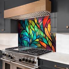 Stained Glass Kitchen Glass Splashback