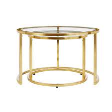 Round Glass Coffee Table Set