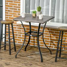 Outsunny Patio Wicker Dining Table With