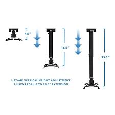 Full Motion Projector Wall Ceiling Mount Black Mount It