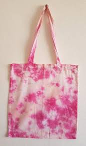 Pink And Cream Tie Dye Tote Bag Tie