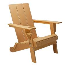 Modern Folding Hdpe Plastic Adirondack Chair With Cup Holder Teak