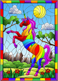 Rainbow Cartoon Unicorn