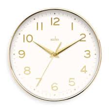 Acctim Rand 20cm Wall Clock Gold And White