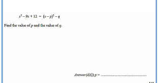 Completing The Square Cie Math Solutions