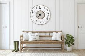 Brown Distressed Wood Slat Wall Clock