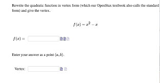 Rewrite The Quadratic Function