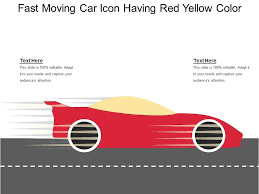 Fast Moving Car Icon Having Red Yellow