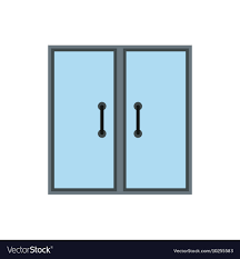 Double Glass Door Icon Flat Style