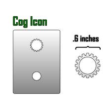 Cog Icon Airbrush Stencil Ray