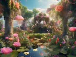 Mystical Flowers Plants Pond