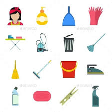 Sparkling Clean Free Cleaning Flat Icons