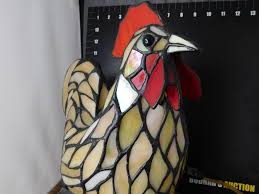 Sold At Auction Stained Glass Rooster Lamp