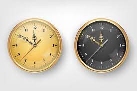 Golden Wall Office Clock Icon Set