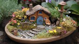 An Outdoor Fairy Garden With Small