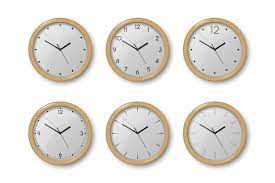 Brown Wooden Wall Office Clock Icon Set