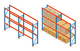 Isometric Warehouse Shelves With Boxes