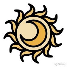 Nature Sun Moon Vector Icon Color