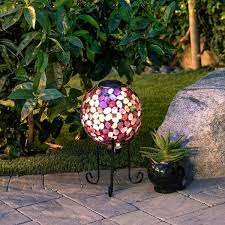 Alpine Solar Mosaic Gazing Ball With Metal Stand