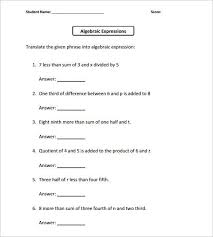 13 Simple Algebra Worksheet Templates