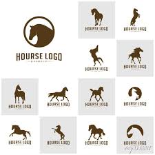 Set Of Horse Logo Design Icon Symbol