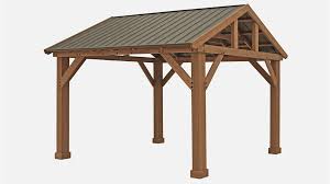 wood pavilion with aluminum roof