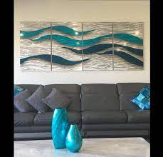 Blue Waves Wall Art Design Modern And