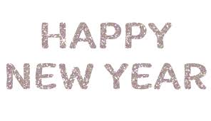Silver Glitter Text Happy New Year