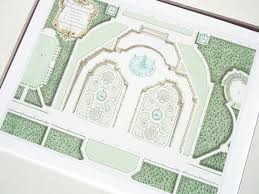 French Antique Garden Plan Detail Of