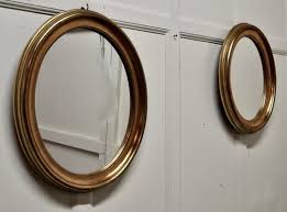French Oval Giltwood Mirrors 1870s