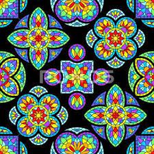 Seamless Pattern With Stained Glass