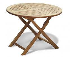 Suffolk Teak Garden Round Folding Table