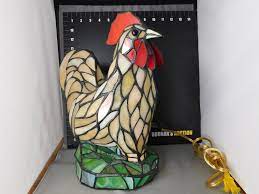Sold At Auction Stained Glass Rooster Lamp