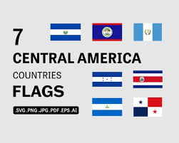 Central America Country Flags Svg