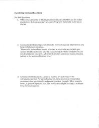 Classifying Chemical Reactions Lab