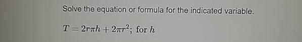 Solved Solve The Equation Or Formula