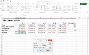 How To Use Goal Seeking In Excel 2016