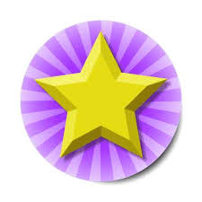 Purple Burst Gold Star Rays Stickers
