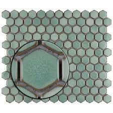 Hudson 1 X 1 Porcelain Honeycomb Mosaic Wall Floor Tile Color Mint Green
