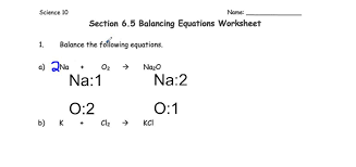5 Balancing Equations Worksheet