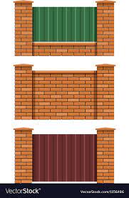 Brick Fence Royalty Free Vector Image