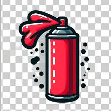 Color Doodle Icon Of A Spray Red Paint