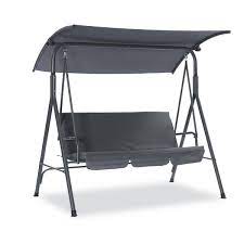 3 Person Metal Patio Swing With Stand
