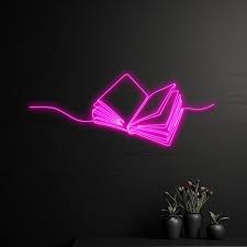 Book Neon Sign Open Page Led Light