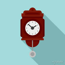 Wall Pendulum Clock Icon Flat