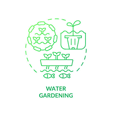 Water Gardening Green Gradient Concept