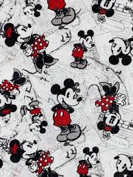 Mickey Mouse Minnie Mouse Fabric 100