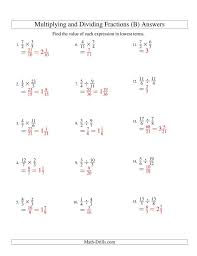 Dividing Fractions B Math Worksheet