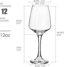 Wine Glasses Set Of 12 12 Oz Classic