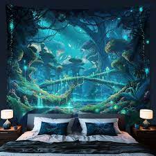 Magical Fantasy Forest Tapestry Wall